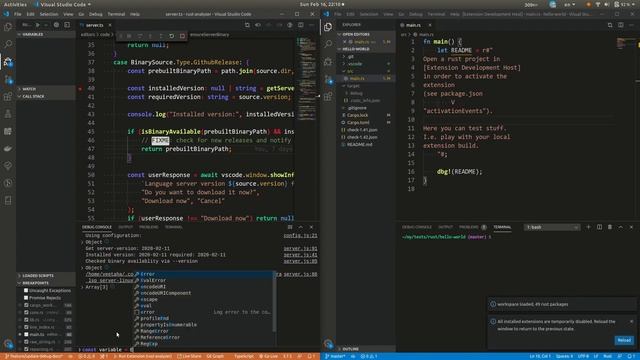 [rust-analyzer] Debug TypeScript VSCode extension demo смотреть онлайн