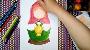 Как нарисовать матрёшку (символ России)
