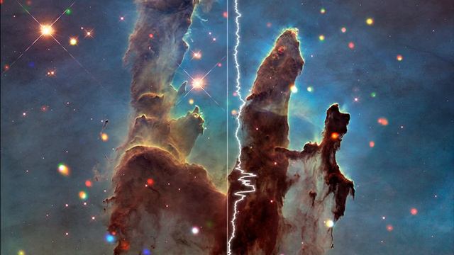 Data Sonification: M16 (Eagle Nebula, "Pillars of Creation") Multiwavelength