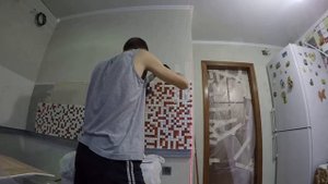 Ремонт на кухне. Клеим на рабочую зону кухонного фартука мозаику. 29-01 2018.