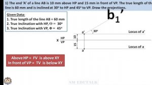 Projection of Lines (English) | Part 2 - Problems | Lecture 8.2 | Engineering Graphics