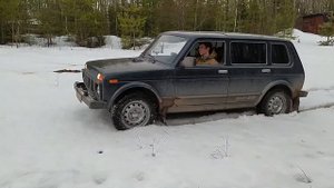 Тест резины Кама Флейм по талому снегу на давлении 1 атм