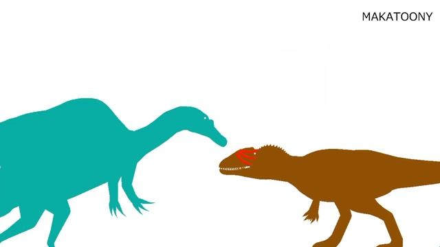 Dinosaurs Cartoons: Dinosaurs Battles - Spinosaurus vs Carchandontosaurus ( Stick Nodes )