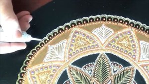 Restoration of an old table. Spot painting. Part 1. Реставрация стола.Точечная роспись. Часть 1.