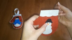 Новогодняя варежка МК.  Игрушки из фетра