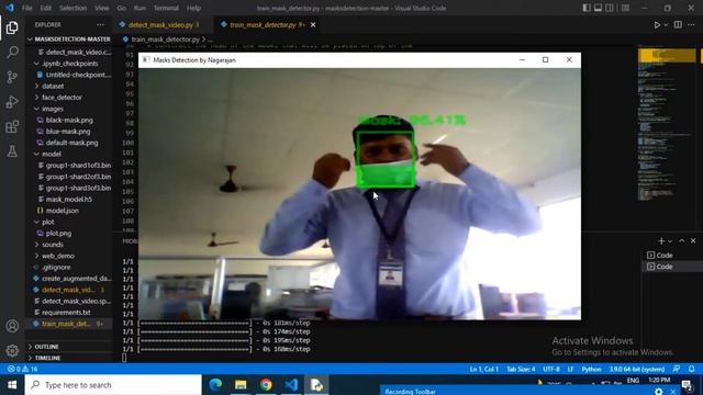 Face Mask detection using opencv python