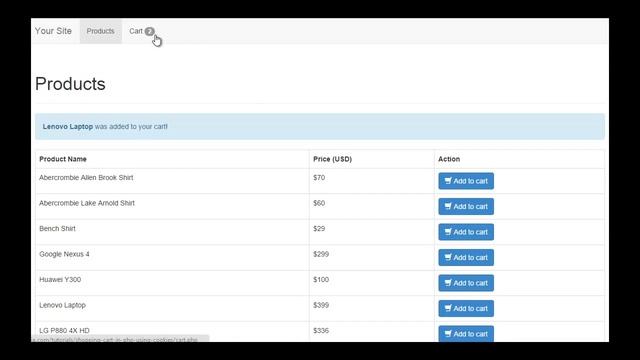 Output Preview - LEVEL 1 - Shopping Cart with PHP Sessions смотреть онлайн