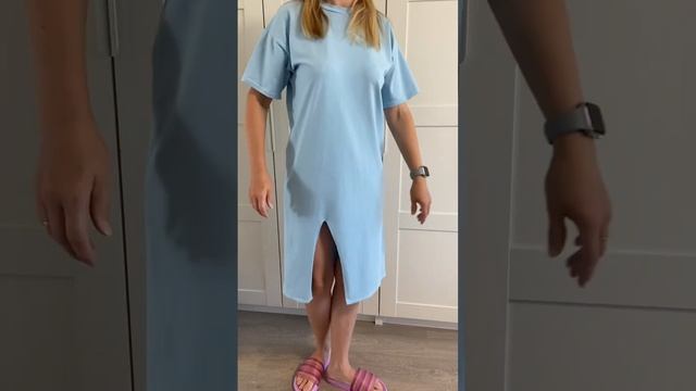 Трикотажное платье, платье -футболка смотреть онлайн