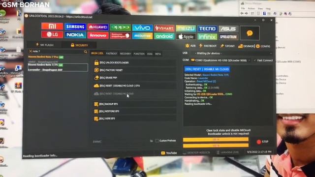 Redmi Note 7 Reset MiCloud Disable Bypass Remove Mi Cloud By Unlock Tool