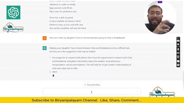 Artificial intelligenece - Test Driving Chat GPT by Biryanipalayam in Tamil and English смотреть онлайн