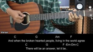 Let It Be - The Beatles | EASY Guitar Tutorial with Chords / Lyrics