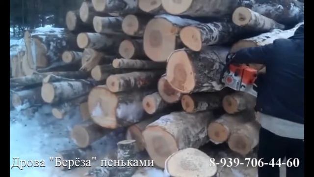 Дрова Берёза неколотая/пеньками доставка Тольятти смотреть онлайн