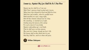 Reading Sonnet №63 by William Shakespeare (Читаю сонет №63 Уильяма Шекспира).