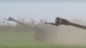Боевая работа расчета гаубиц Д-30 по огневой позиции минометов ВСУ