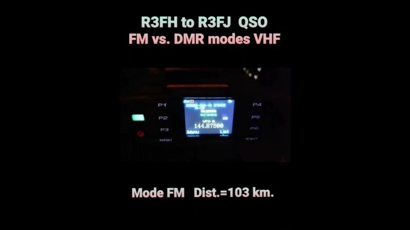 DMR & FM radio test, QRB 103 km by R3FH