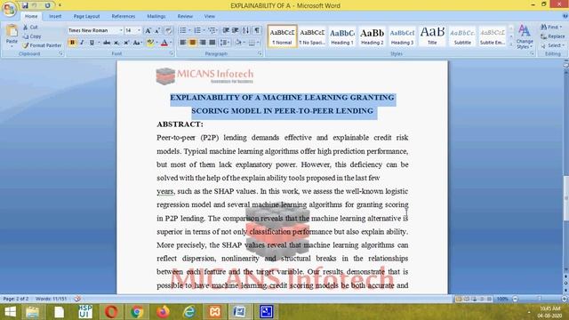 EXPLAINABILITY OF A MACHINE LEARNING GRANTING SCORING MODEL -IEEE CSE PROJECT 2020-2021 смотреть онлайн