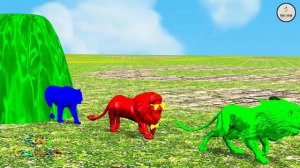 Paint Animals Gorilla Cow Lion Elephant Dinosaurs Dragons and T-Rex Fountain Crossing Animal Cartoo