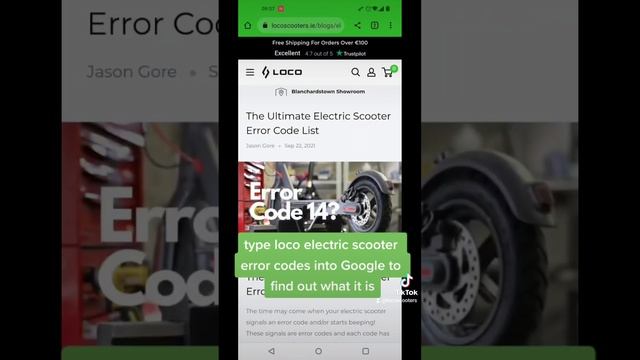 how to find out what escooter error codes mean