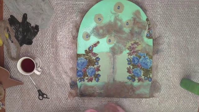 Валяю шапочку-бини декорированную фрагментами павловопосадских платков. Часть 1.