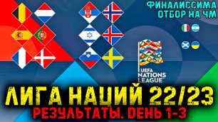 Лига наций УЕФА 2022/2023 • Результаты • 1-3 день • Финалиссима 2022 • Отбор на ЧМ