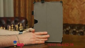 Чехол для Samsung Galaxy Tab S 10.5 SM-T800/T801/T805 с мульти-подставкой черный натуральная кожа