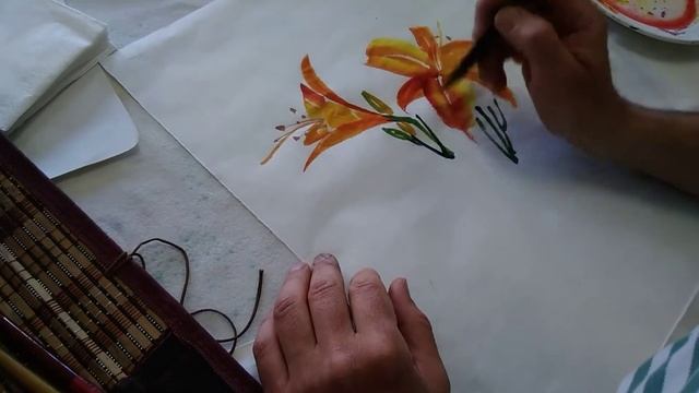 Демонстрация рисования лилейника. смотреть онлайн