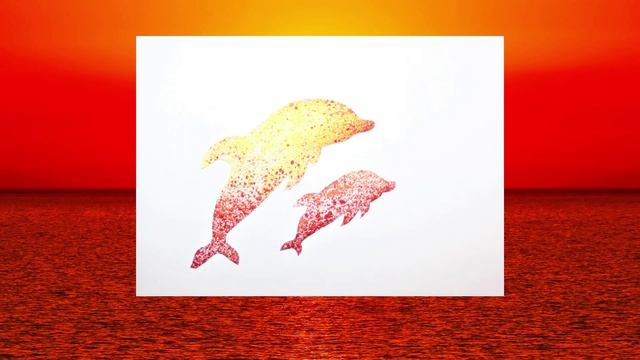 "ДЕЛЬФИНЫ" - техника рисования набрызг! автор Ковалева А.П. Сделано с любовью! #ДобрыеИгрушкиОнлайн