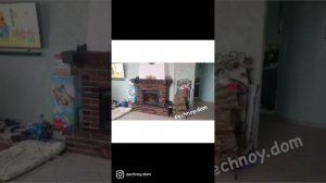 Чугунная каминная топка в кирпичной облицовки 7 лет работы в доме 200м2 Мастер +79282298917 Ярослав