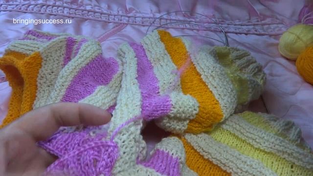 Комбинезон на малыша, размер 62-68. Реглан снизу. Вязание спицами [Часть 3] смотреть онлайн