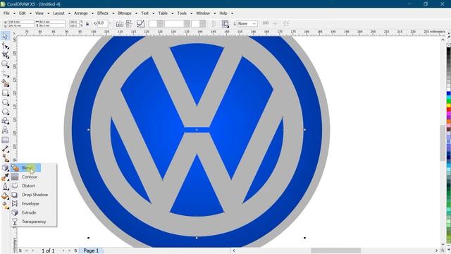 Volkswagen logo in coraldraw | 3D perspective logo in coreldraw | Coreldraw tutorial смотреть онлайн