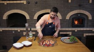 Семга запеченная с болгарским перцем и белом вином. Стейк из семги украсит Ваш праздничный стол!