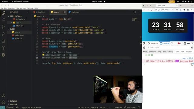 ? ვაწყობთ ციფრულ საათს (HTML, CSS, JS)