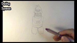 How to draw Nightmare  Chica, five nights at freddy's, Как нарисовать Чику
