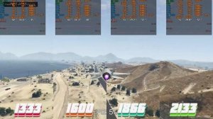 GTA 5 benchmark test | DDR3 1333 vs 1600 vs 1866 vs 2133 | | 1080p settings