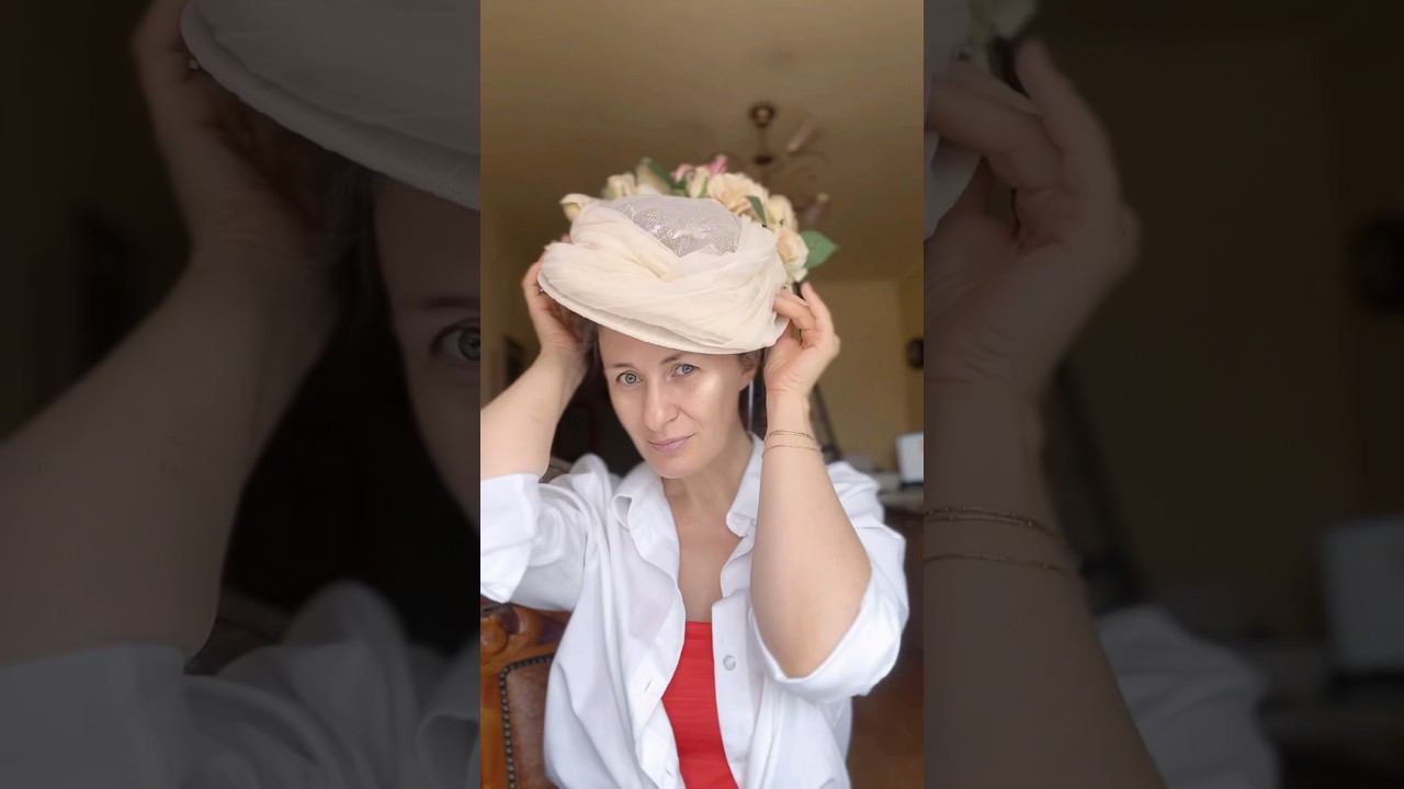 Красивый аксессуар к историческому наряду из старой шляпы #handmade #costume #мода #fashion
