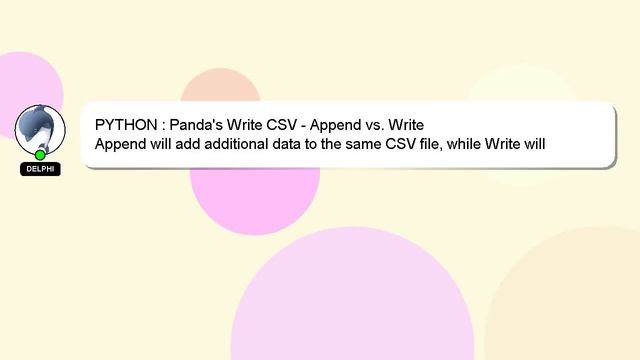 PYTHON : Panda's Write CSV - Append vs. Write смотреть онлайн