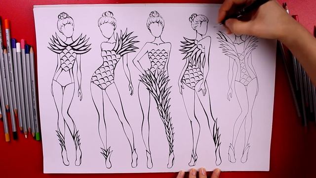 РИСУЕМ ЭСКИЗЫ ОДЕЖДЫ, вдохновение фруктами // Speedpaint, fashion illustration смотреть онлайн