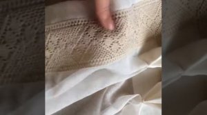 Льняной тюль с кружевом.