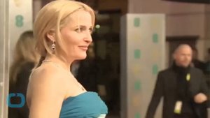 Gillian Anderson Wears Naked Dress to the 2015 Glamour UK Awards