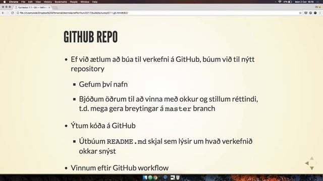 Fyrirlestur 7.2 – Git #2 смотреть онлайн