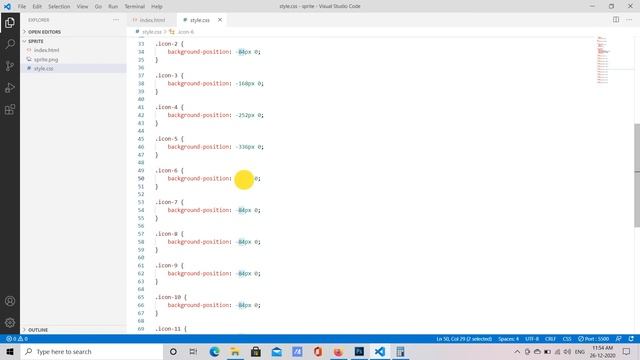How to Create an Icon Image Sprite in HTML and CSS | Web Development Skills