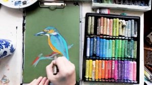 Рисую птичку масляной пастелью