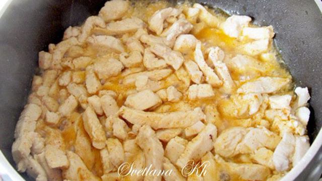 Кесадилья с курицей и мексиканской смесью овощей