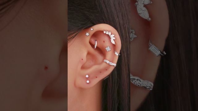 Unique Multiple Cartilage Ear Piercing Styling Ideas with Beautiful Earrings