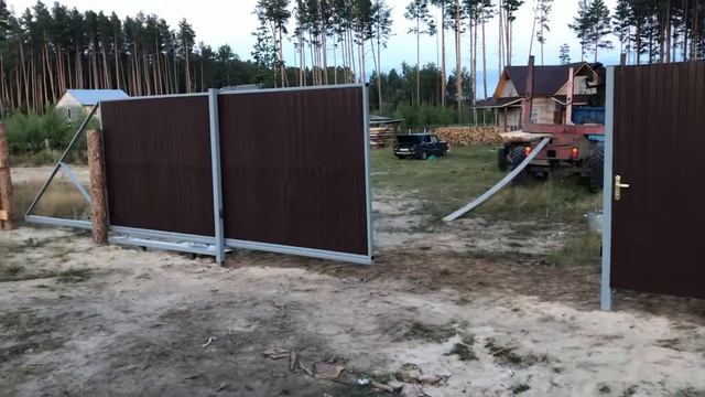 Откатные ворота. Работа автоматики. смотреть онлайн