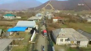 Село Сарусо из Грузии с высоты птичьего полёта