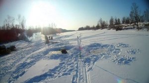 Зимняя рыбалка или взбесившейся мотобуксировщик. Часть первая.mp4