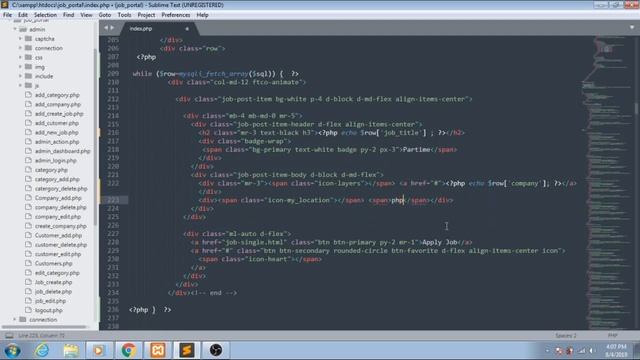 Online Job Portal Project In PHP - Php Project Tutorial (Hindi) - 20