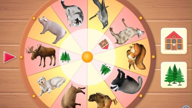 Pазвлекательныe игры - Игра Волшебное Колесо Животные -образовательные игры для детей смотреть онлайн