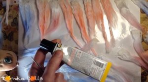 Делаем волосы из акриловых ниток для hand made куклы